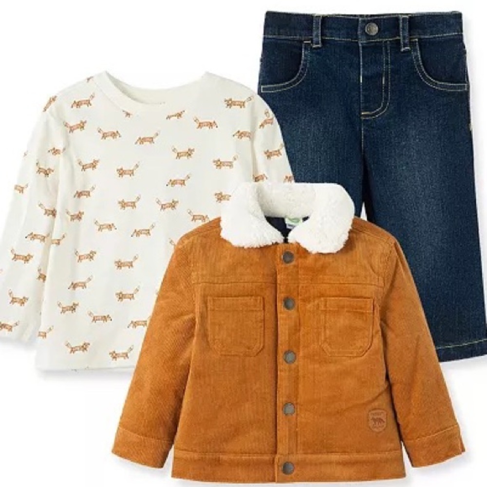 NWT Little Me Baby Boys Corduroy Jacket with Pant Set